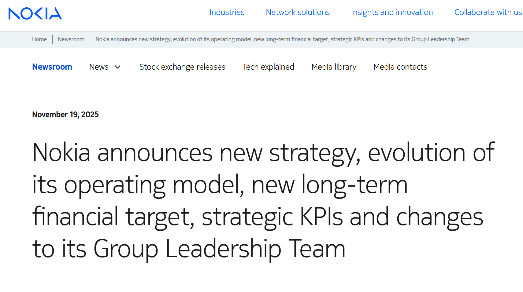 抱紧英伟达大腿 诺基亚宣布新战略押注“AI+通讯超级周期”