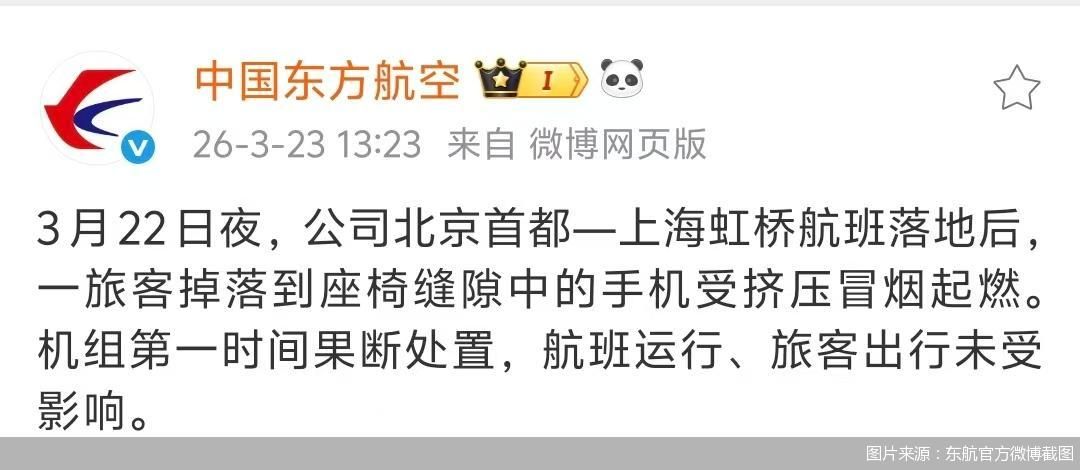 图片来源:东航官方微博截图