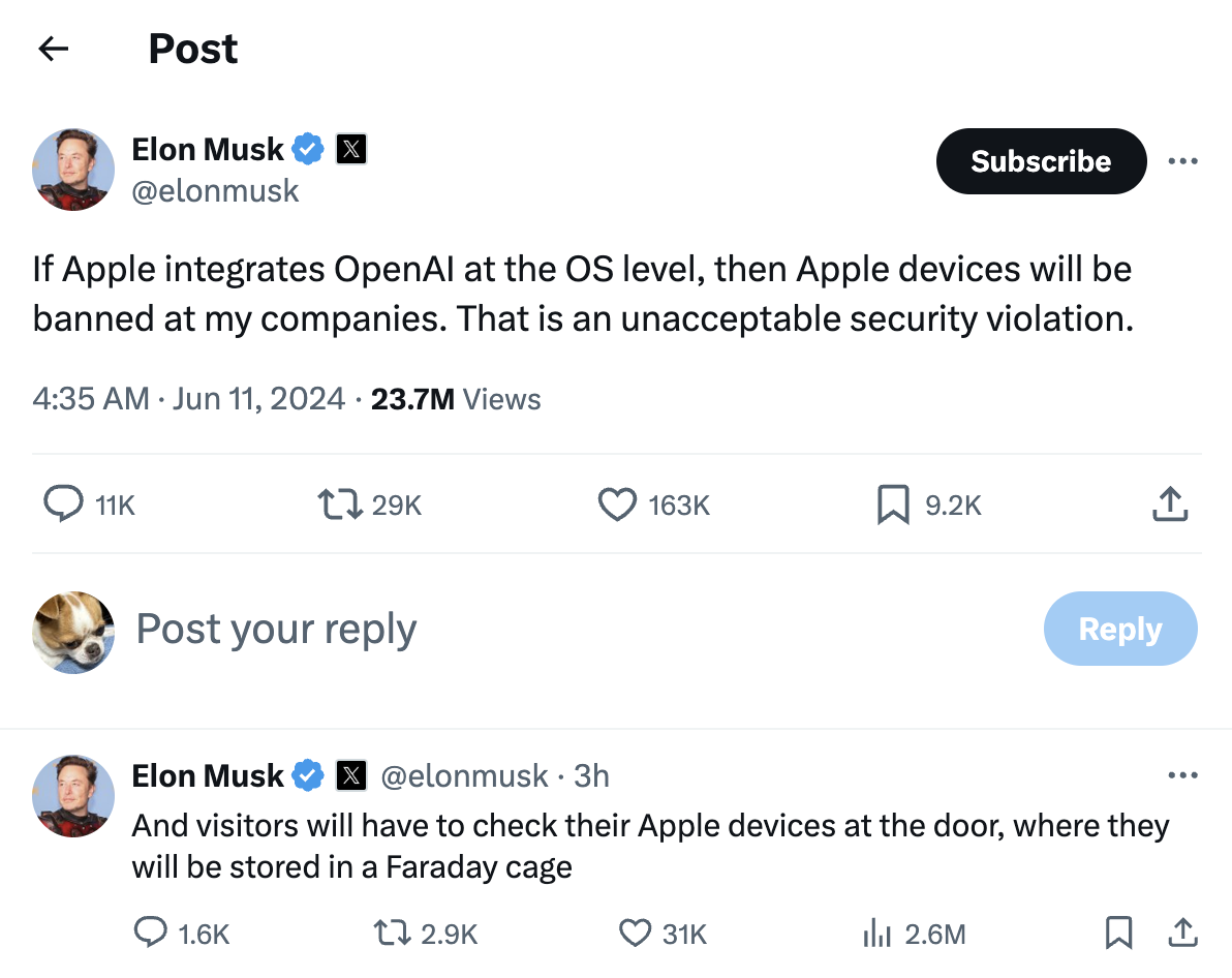 出卖用户隐私”！马斯克炮轰苹果系统接入ChatGPT 网络安全专家对数据用途表示担忧