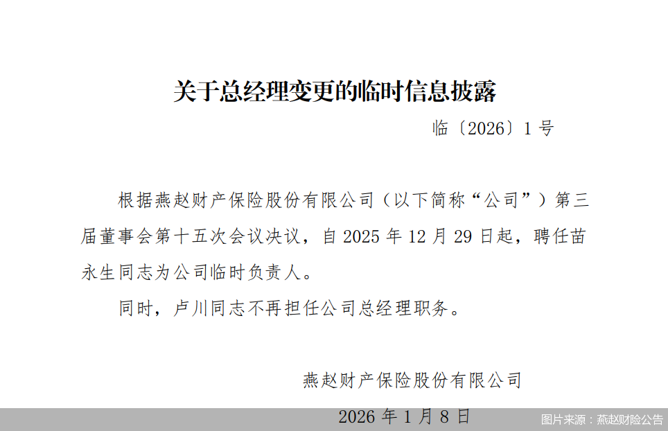 图片来源：燕赵财险公告