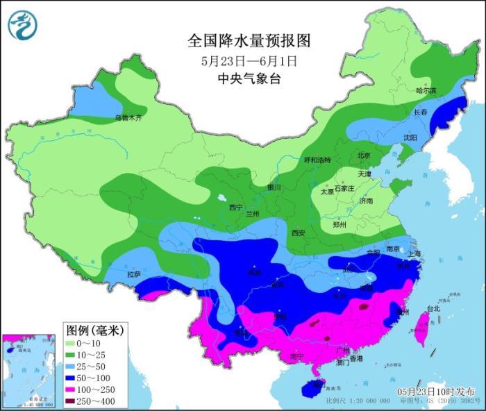 中央气象台:未来10天南方地区将出现大范围较强降雨过程