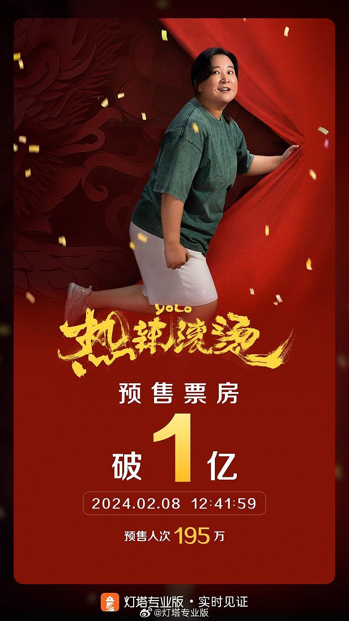 电影《热辣滚烫》预售总票房破亿 _ 东方财富网
