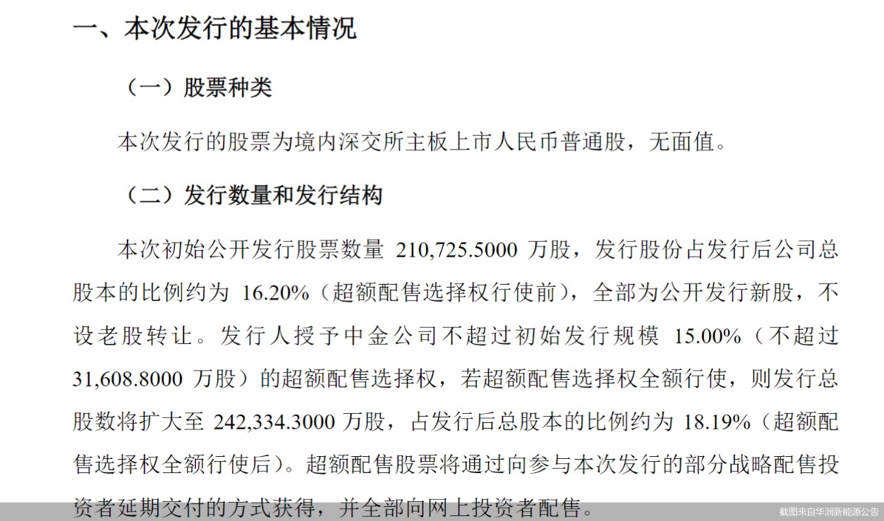 截图来自华润新动力公告