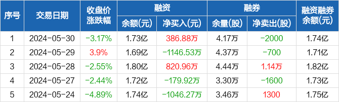 金辰股份:融资净买入386.88万元,融资余额1.73亿元(05-30)