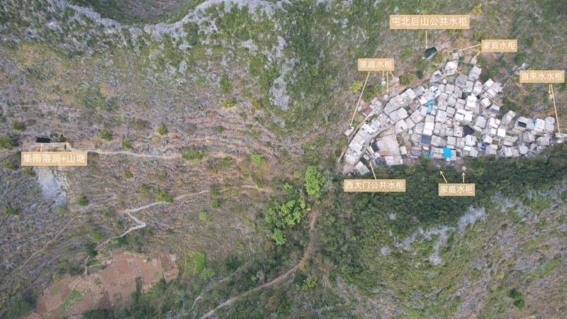无人机航拍水柜分布图(受访者供图)