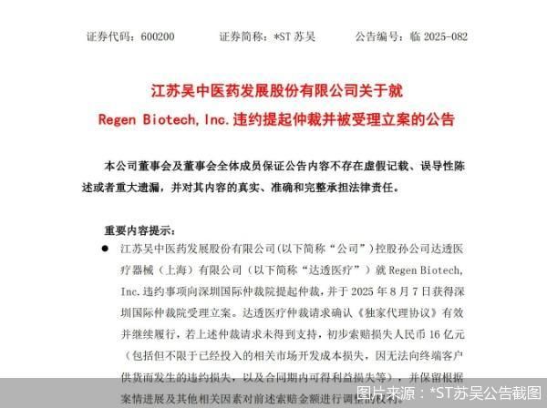 图片来源：*ST苏吴公告截图