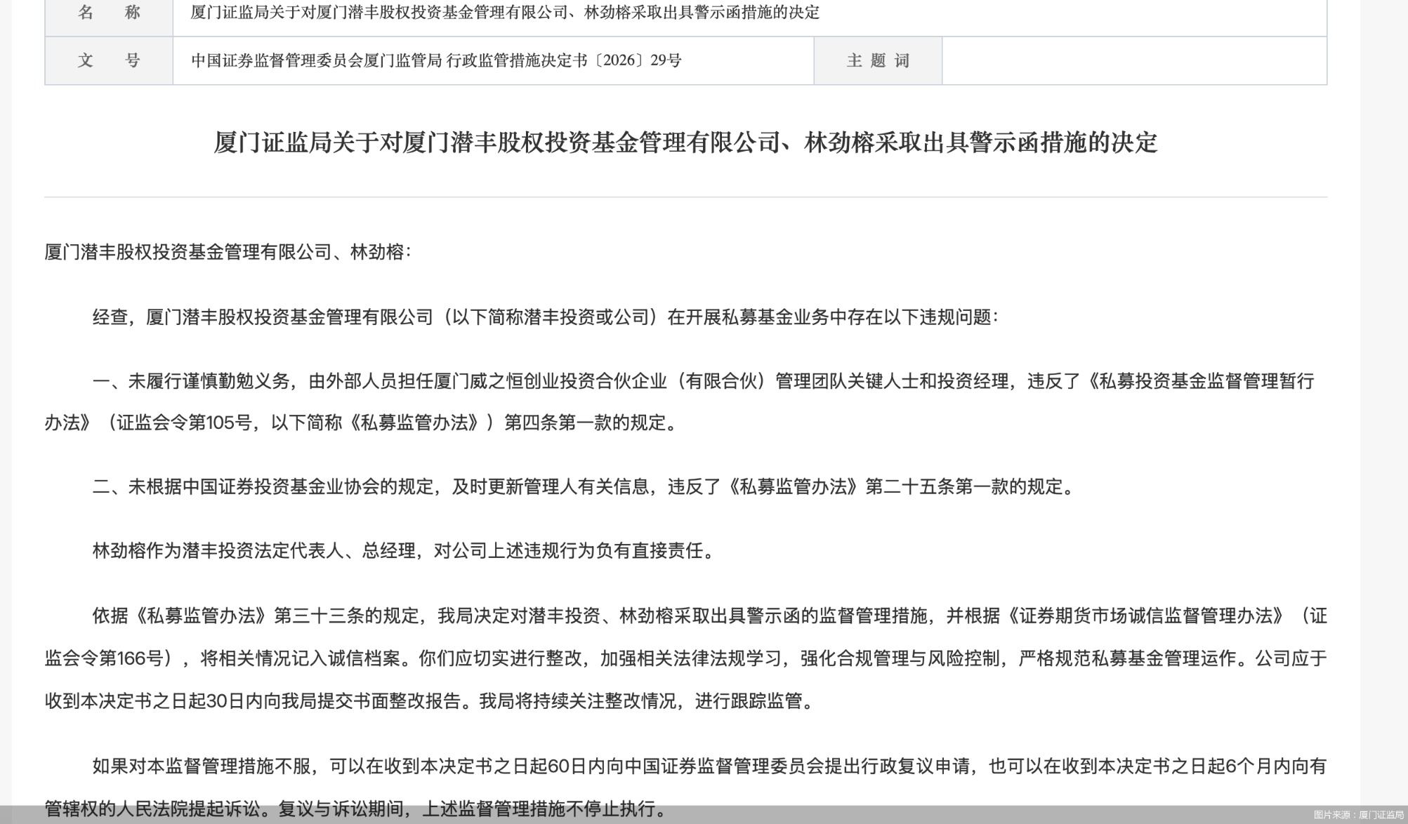 图片来源：厦门证监局