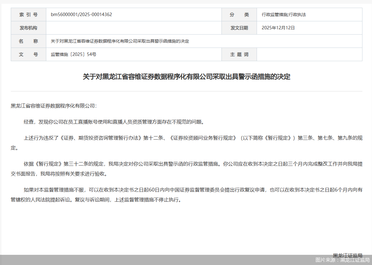 图片来源:黑龙江证监局