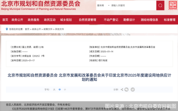 图片来源:北京市规自委官网截图