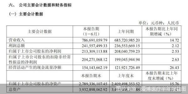 图片来源:爱博医疗半年报截图
