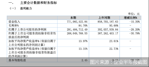 图片来源：企业半年报截图
