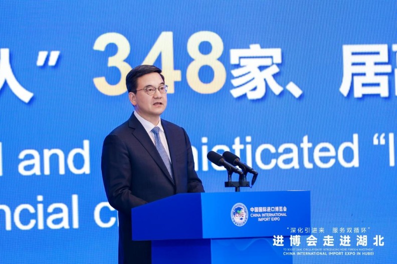 武汉市委副书记、市长盛阅春作武汉市产业发展情况推介。人民网记者 