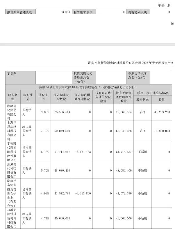 450亿正极材料龙头遭宁德时代减持 不再是公司持股5%以上的股东