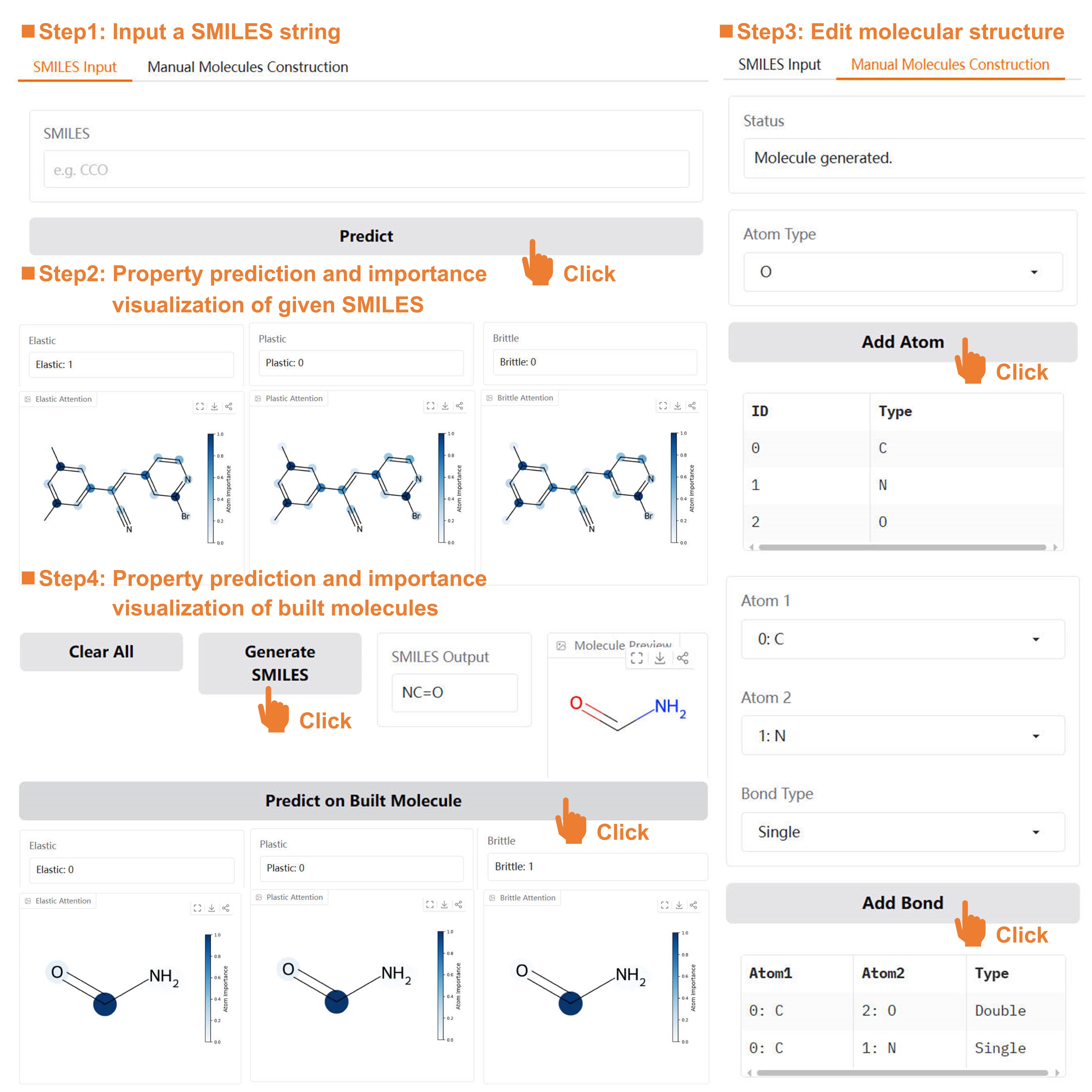 CrystalGAT用户交互平台界面及操作步骤(天津大学供图)