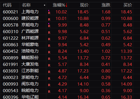 600578，5连板！电力股爆发