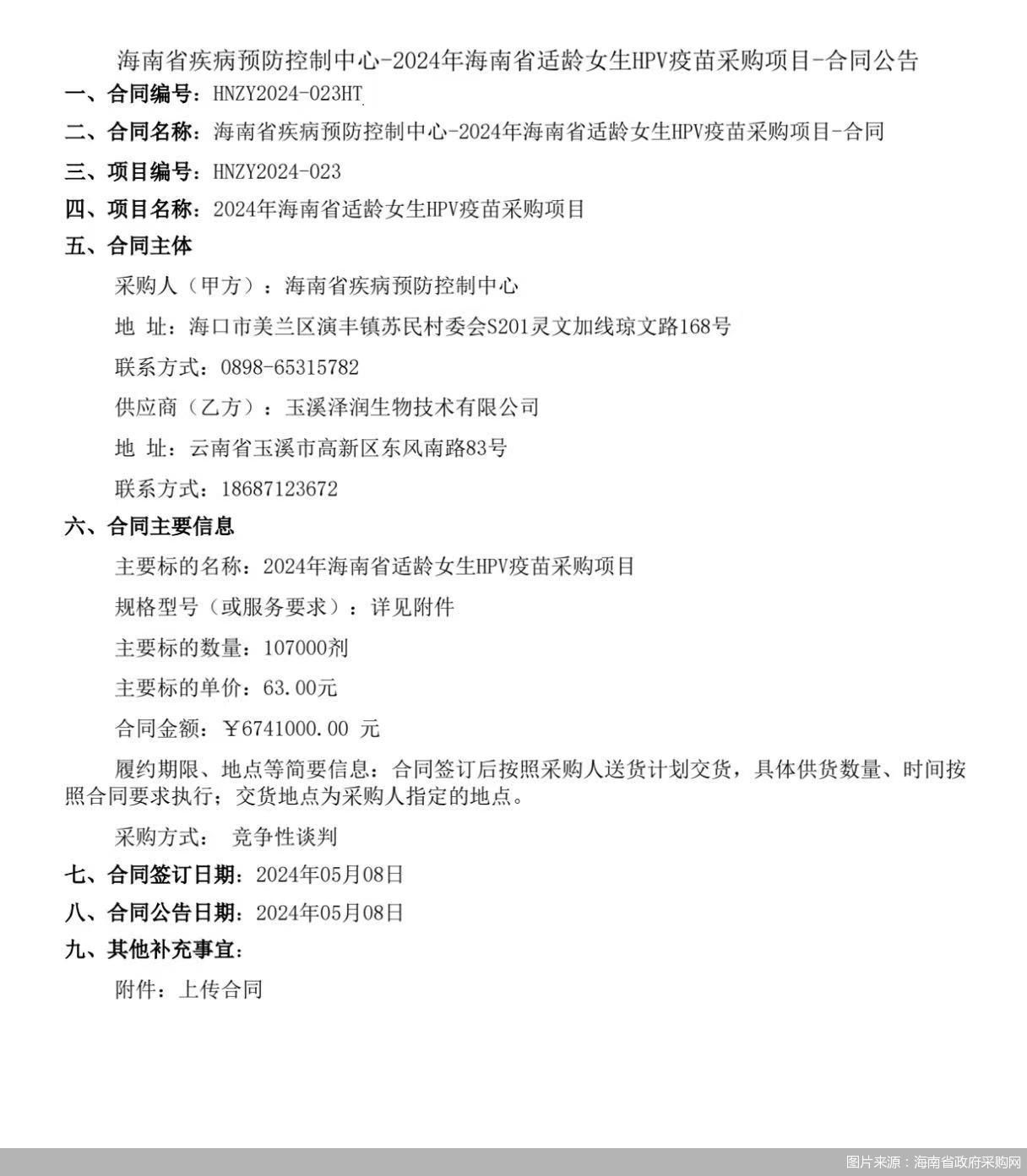图片来源：海南省政府采购网