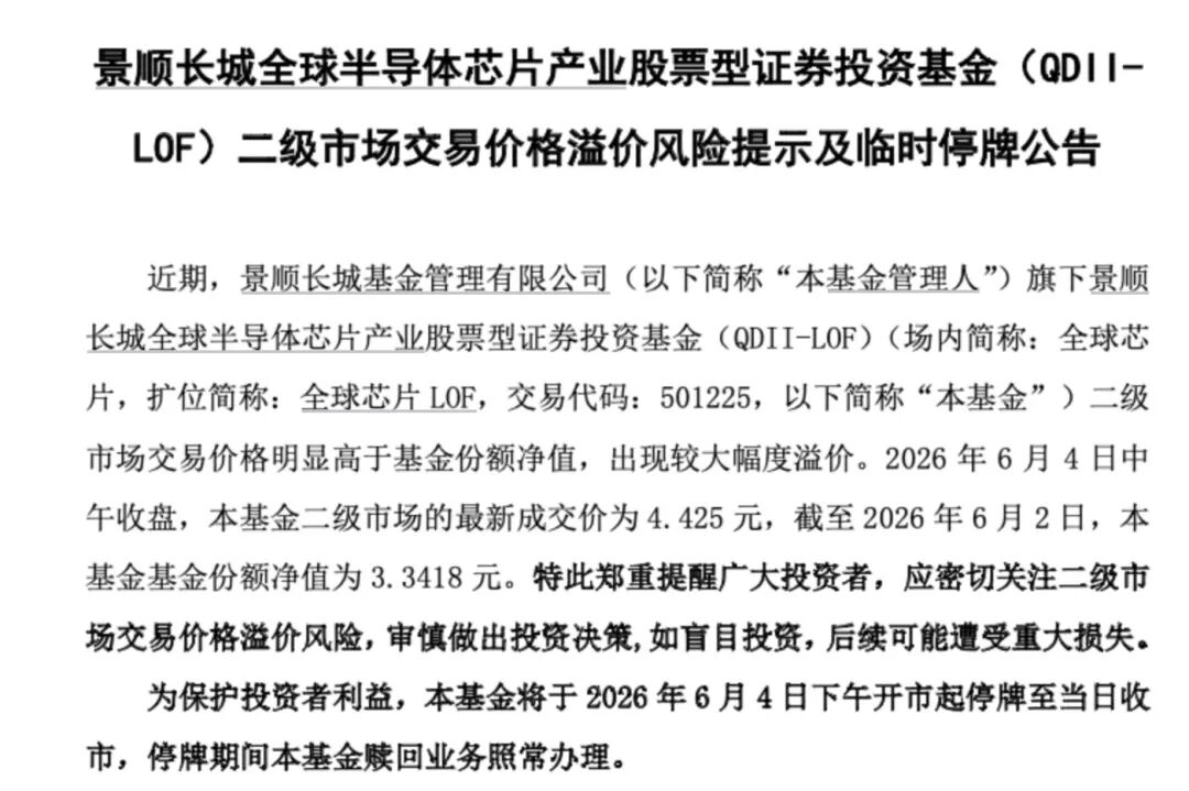 爆款基金扎堆宣布：停牌一小时