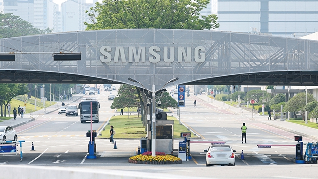 位于韩国京畿道水原市的三星电子总部。(视觉中国图)