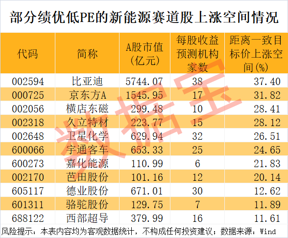 新能源赛道龙头股狂飙 这些绩优低估值股受机构青睐