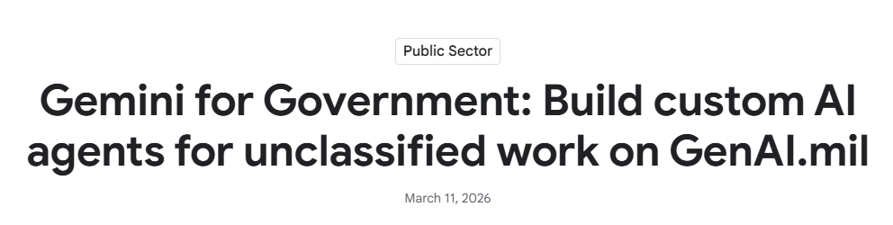 美国国防部加速AI部署 谷歌Gemini代理将进入办公体系