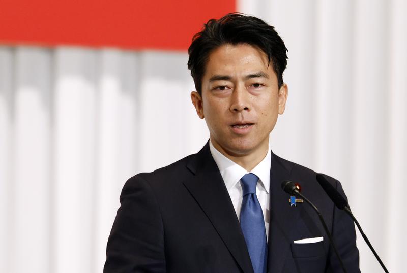 日本自民党总裁选举候选人、农林水产大臣小泉进次郎。