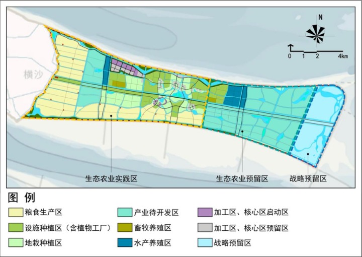 横沙新洲产业布局规划示意图
