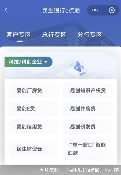 图片来源:民生银行e点通小程序