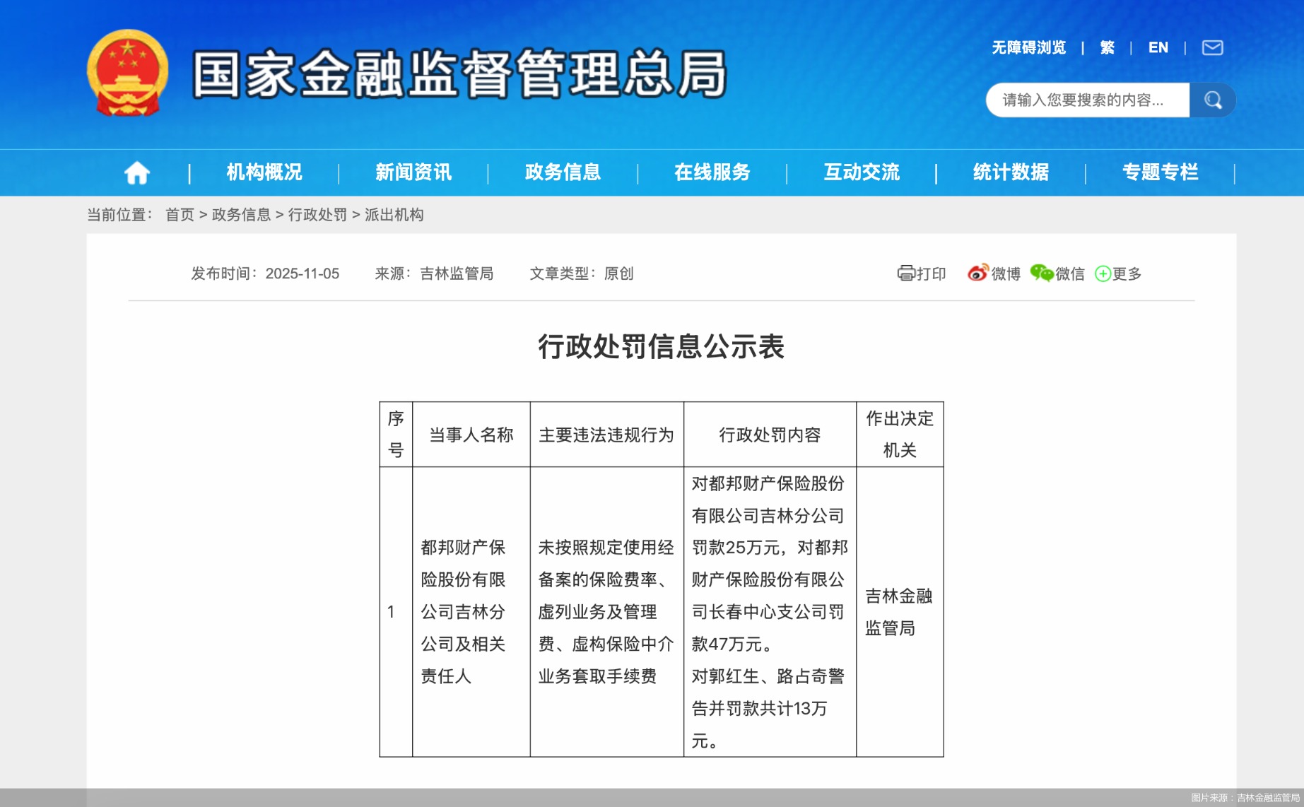 图片来源:吉林金融监管局