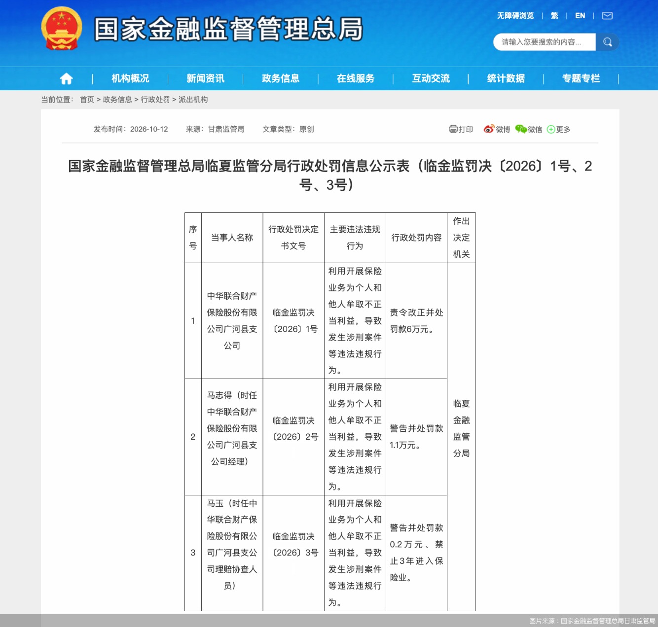 图片来源:国家金融监督管理总局甘肃监管局