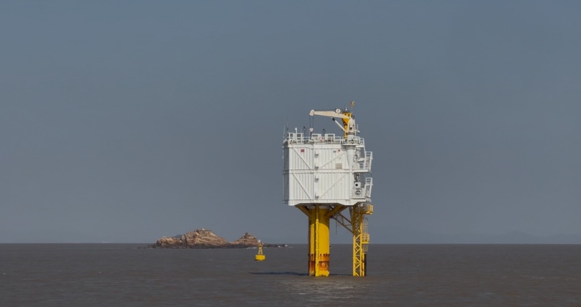 舟山潮流能示范工程建设项目示范机组。人民网记者 