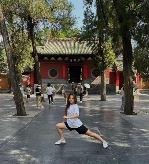 伊丽莎白在河南登封学习武术。受访者供图
